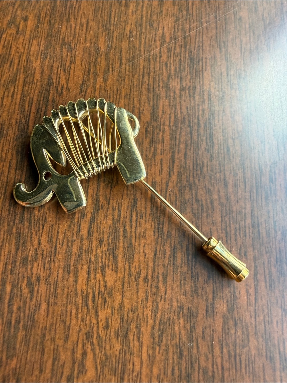 Vintage Signed Napier Gold-Tone Elephant Stick Pin / Lapel Pin